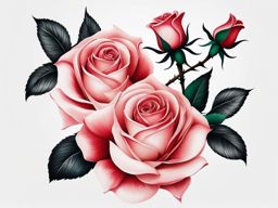 Tattoo neck rose, Delicate neck tattoos featuring roses. , color tattoo design, clean white background