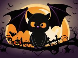 Bat clipart - bat in a Halloween setting  