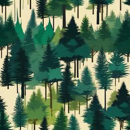 pine forest tattoo  simple vector color tattoo