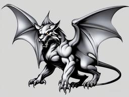 protector gargoyle tattoo designs  simple color tattoo design,white background