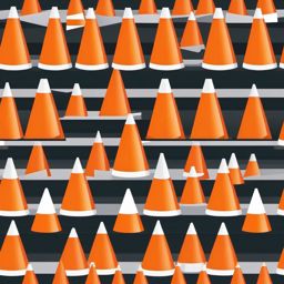 Construction Cone Arrangement clipart - Arranging construction cones., ,vector color clipart,minimal