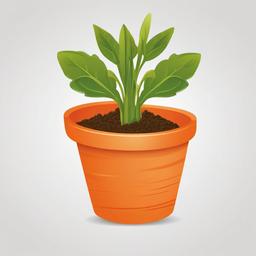 Carrot clipart - carrot with a flower pot  vector clipart