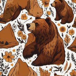 brown bear tattoo  simple vector color tattoo