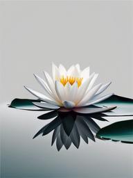 Water Lily Tattoo - Tattoo featuring the serene water lily flower.  simple color tattoo,minimalist,white background