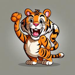 Tiger clipart - cartoon tiger with a playful expression  