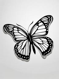 monarch butterfly tattoo outline  simple color tattoo, minimal, white background