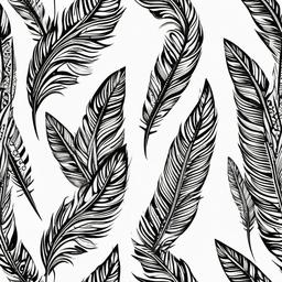 Aztec Feather Tattoo - Aztec-inspired feather design.  simple vector tattoo,minimalist,white background