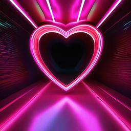Neon Background Wallpaper - neon heart tunnel  
