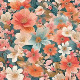 Spring Background - Blossoming Garden in Springtime wallpaper, abstract art style, patterns, intricate