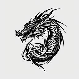 Small Dragon Tattoo - Compact and minimalist dragon tattoos suitable for smaller areas.  simple color tattoo,minimalist,white background