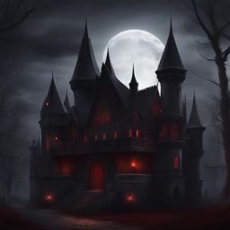 vampire's gothic castle - paint a gothic castle inhabited by a vampire lord, surrounded by a foreboding atmosphere. 