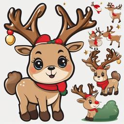 Reindeer clipart - cartoon reindeer with antlers  