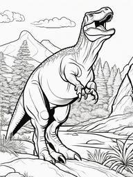 Dinosaur Coloring Pages - Tyrannosaurus Rex Roaring  simple coloring pages