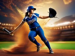 Softball Wallpaper - Feel the energy of an energetic softball game, as players demonstrate their skill and enthusiasm on the field.  intricate patterns, splash art, wallpaper art