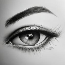 pencil sketch of an eye  minimal rough sketch scribbles,doodles,black and white