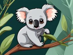 Koala cartoon - cuddly, eucalyptus-eating marsupial  cartoon sticker style