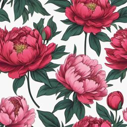 Peony Sticker - Embrace the lush and romantic blooms of a peony with this elegant sticker, , sticker vector art, minimalist design