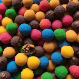 brigadeiro, brazilian chocolate fudge balls, indulged at a colorful carnival parade. 