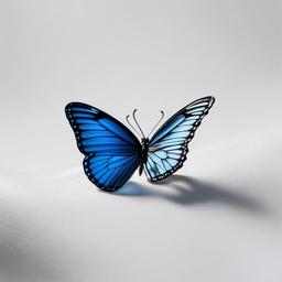 blue butterfly tattoo small  simple color tattoo, minimal, white background