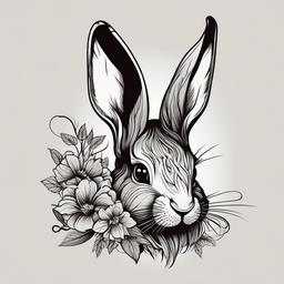 steamed rabbit tattoos  minimalist color tattoo, vector