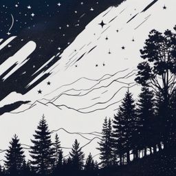 Starry Night Sky - Illustrate the beauty that can be found in darkness with a starry night sky tattoo.  outline color tattoo,minimal,white background