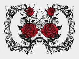 gemini tattoos with roses  simple vector color tattoo