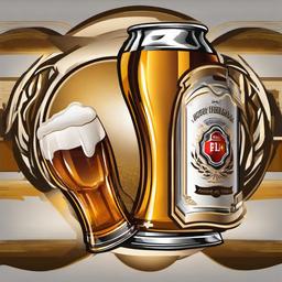 Beer clipart - beer can with logo  vector clipart