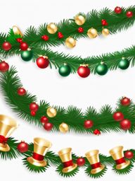 Garland Christmas clipart, Decorative garland designed for Christmas.  simple, 2d flat