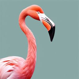 Flamingo Clipart - Flamingo with its elegant pink plumage , minimal, 2d