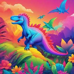 Rainbow Background Wallpaper - rainbow dinosaur background  