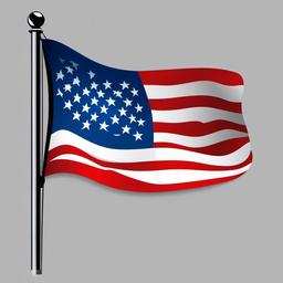 Flag clipart - flag on a flagpole  vector clipart