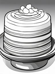 Cake Coloring Pages - Mochi cake with chewy rice flour layers  simple coloring pages