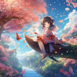 Wallpaper Cute Anime - Charming Anime Characters in Whimsical Poses, a World of Imagination  intricate patterns, splash art, wallpaper art