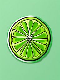 Lime Sticker - Citrusy and zesty, a lime-green burst of zestiness, , sticker vector art, minimalist design