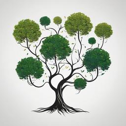 irish family tree tattoo  simple color tattoo,minimal,white background