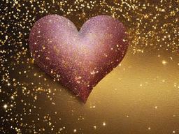 Gold Glitter Heart Wallpaper  