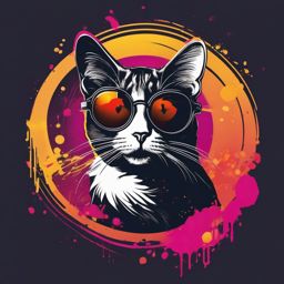 Funny Cat - With a sense of humor that rivals humans, this cat is the life of the party, always ready for a good laugh. , vector art, splash art, t shirt design