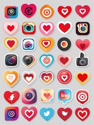 Instagram heart sticker- Social approval, , sticker vector art, minimalist design