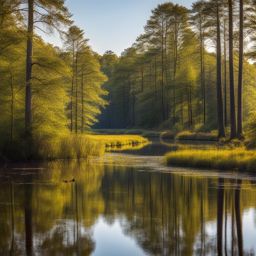 müritz national park beauty - sketch the natural beauty of müritz national park, featuring untouched wetlands and pristine forests. 