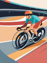 Track Cycling Velodrome Clipart - Track cyclists racing on a velodrome track.  color vector clipart, minimal style