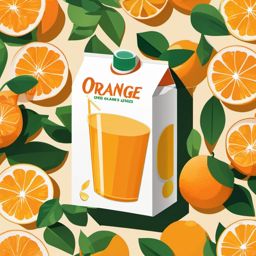 Orange Juice Carton Clipart - A carton of fresh orange juice.  color vector clipart, minimal style