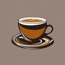 Coffee Cup clipart - coffee cup with latte art on top  color,minimalist,vector clipart