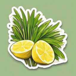 Lemongrass Sticker - Add a hint of citrusy goodness to your dishes with the aromatic and lemon-flavored lemongrass, , sticker vector art, minimalist design