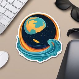 Neptune Sticker - Distant view of the planet Neptune, ,vector color sticker art,minimal