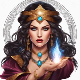sorceress clipart - a powerful sorceress with mystical spells. 