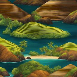 hidden beauty of the marquesas islands - create an artwork that captures the hidden beauty of the marquesas islands in the south pacific, known for their volcanic peaks and lush valleys. 