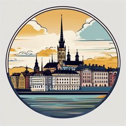 Stockholm clipart - Stockholm Palace and city islands, ,color clipart vector style