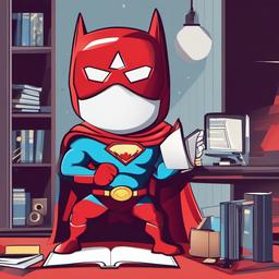 Superhero clipart - superhero investigating a mysterious case  color,minimalist,vector clipart