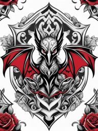 Dungeons and Dragons tattoo, Tattoos inspired by the popular tabletop role-playing game, Dungeons and Dragons.  color, tattoo style pattern, clean white background