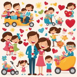 family clipart - sharing love and laughter. 